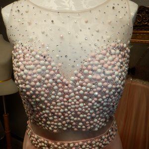 Pink, White Long Dress